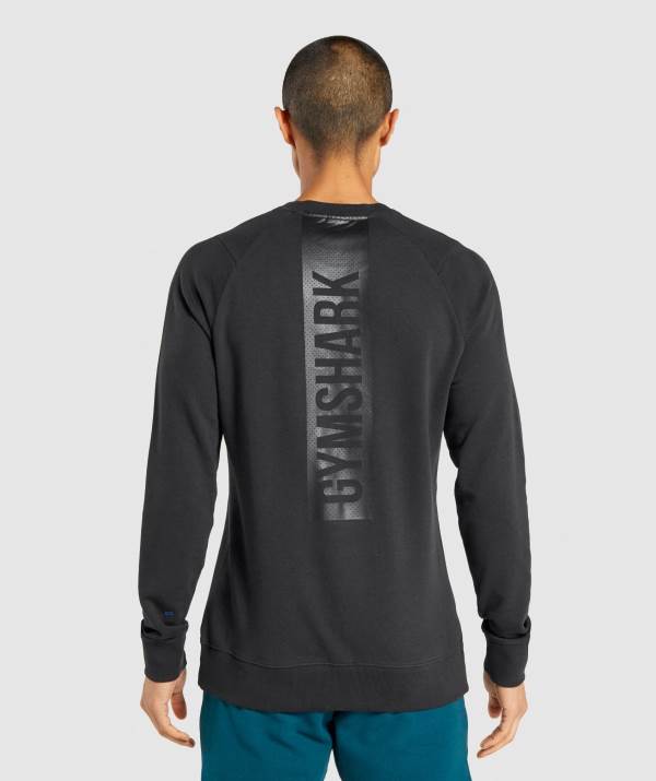 Panske Pulovre Gymshark Bold Crew Čierne | JK9403521